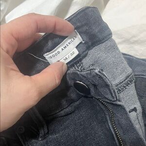 Good American Charcoal and Blue Denim Jeans